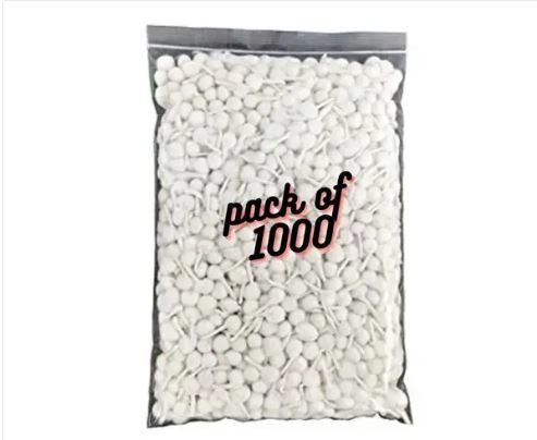 Cotton Round Wicks for Pooja Aarti (White, Pack of 1000)