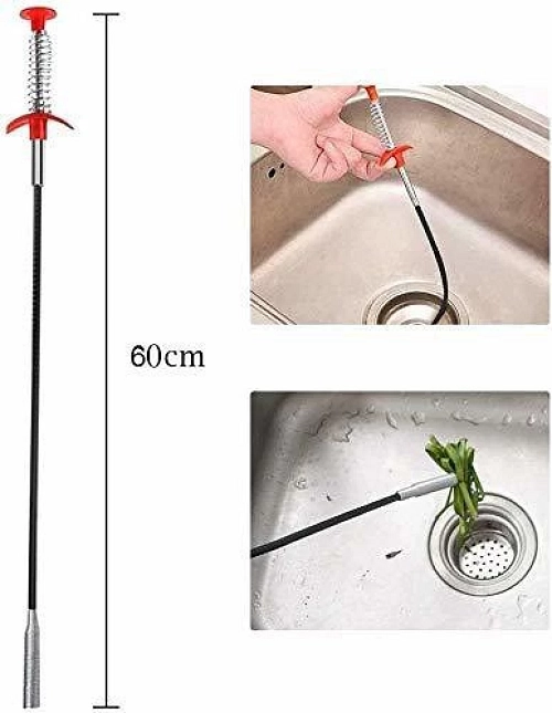 Drain Pipe Cleaning Spring Stick (Black)