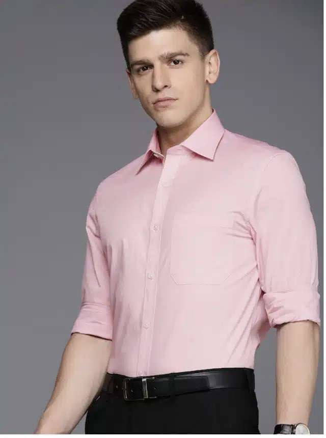 Badlook Casual Cotton Blend Men Solid Shirt (Pack Of 1) (Pink, XL) (TKS-8)