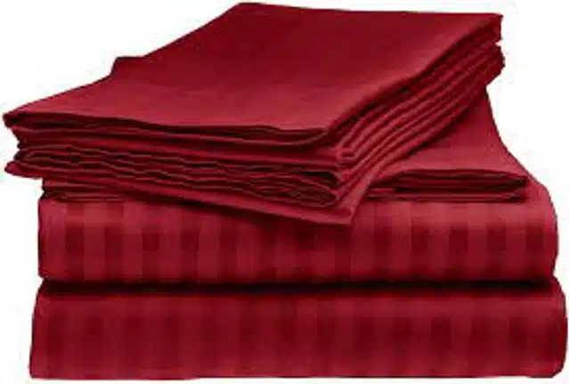 Double Bedsheet with Two Pillow Covers (Red, 90x100 Inches)
