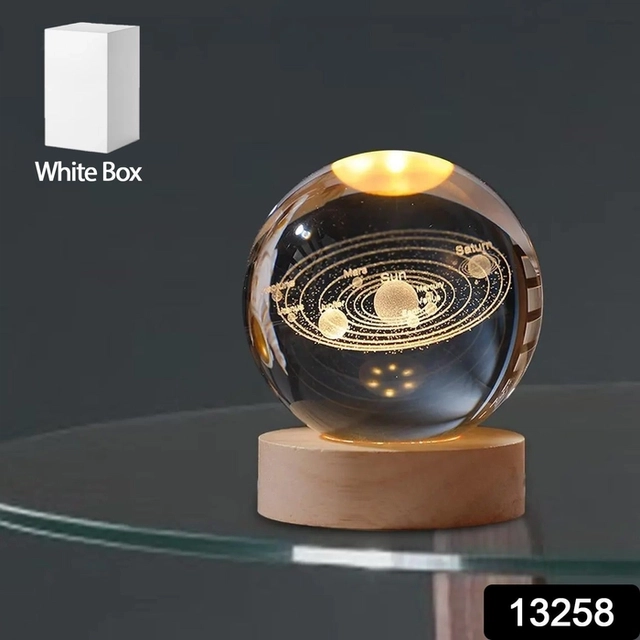 Wooden Crystal Ball Night Light (Multicolor)