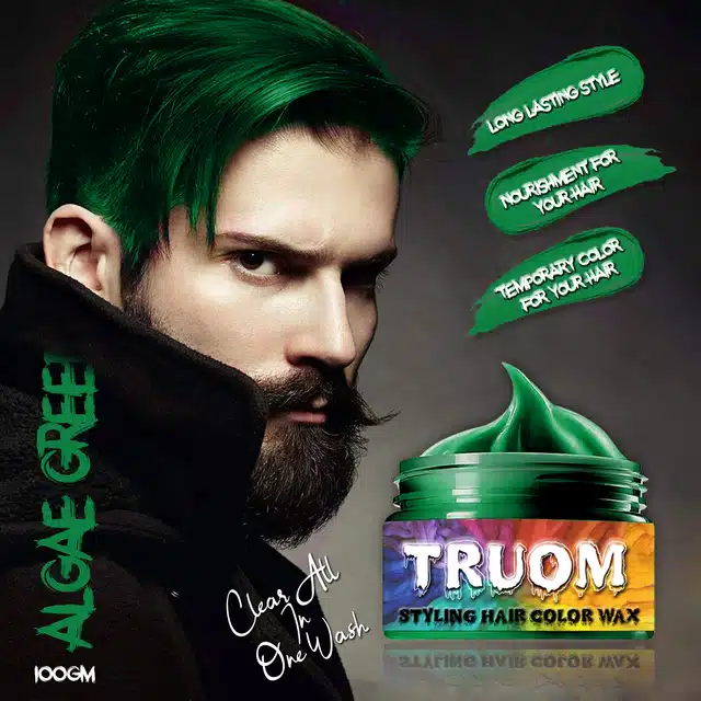 Truom Non-Alcohol Hair Wax for Men (Algae Green, 100 g)