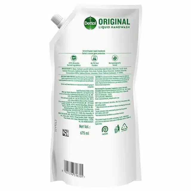 Dettol Original Germ Protection Handwash Liquid Soap Refill - 675 Ml, Buy1 Get1 Free