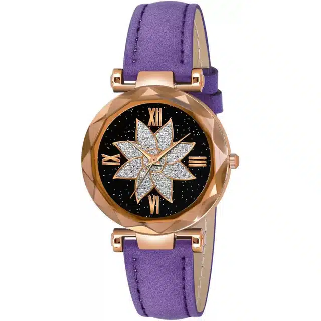 Analog Watch for Women & Girls (Purple)