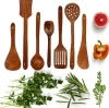 Wooden Spatula Kitchen Tools Set (Brown, Set of 7)