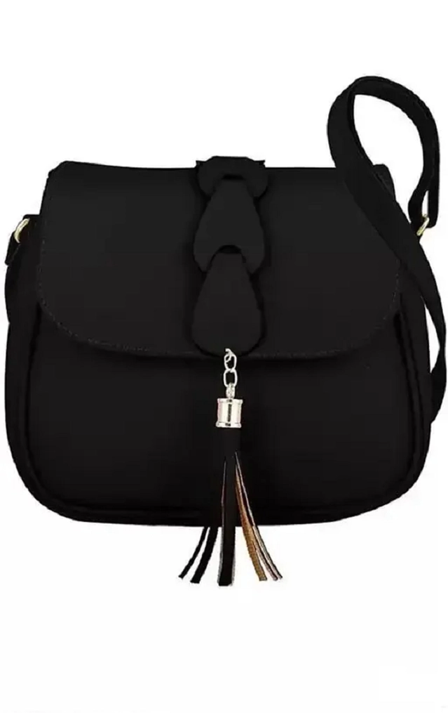 PU Sling Bag for Women (Black)