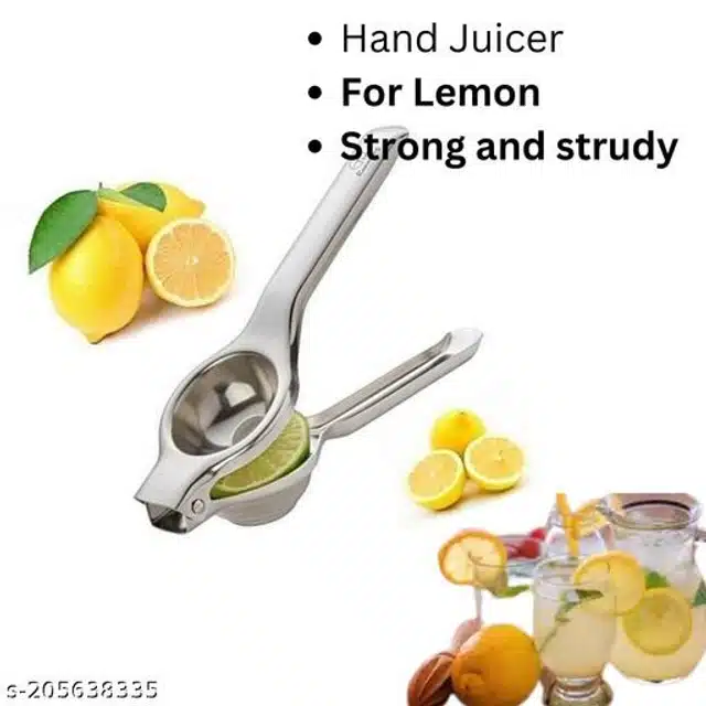 Stainless Steel Oil Container Pot Set (2 Pcs) with Lemon Squeezer (Silver, Set of 3)