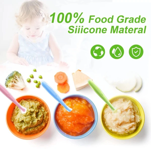 Silicone Feeding Spoons for Baby (Multicolor, Pack of 2)