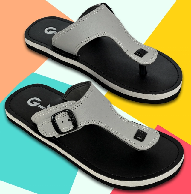 Flipflops for Men (Black & Grey, 6)