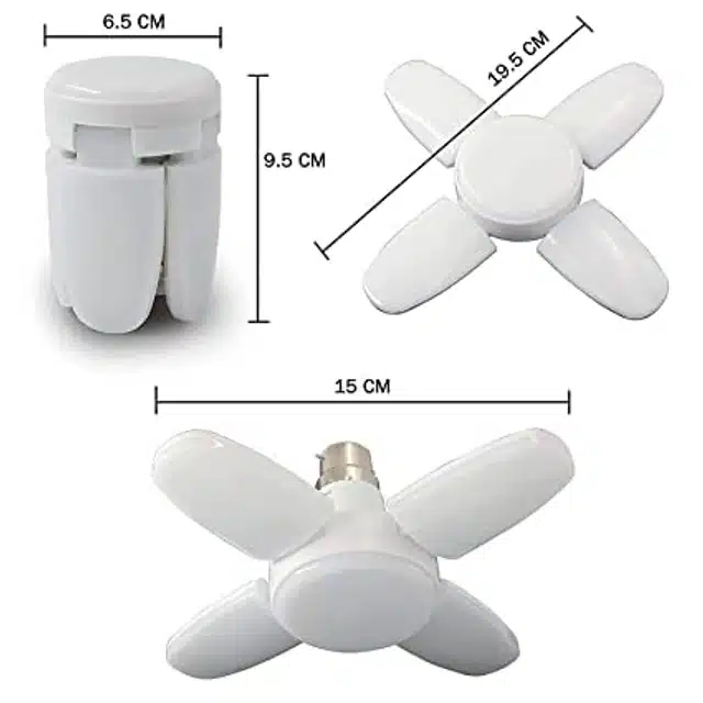 Mini Fan Shaped Foldable Bulb (Pack of 2) (White, 28 W)