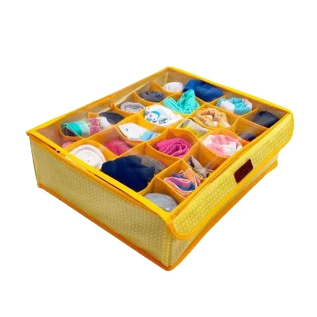 Non-woven Foldable Cloth Cover cum Organizer (Yellow)