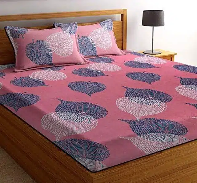 Double Bedsheet with Two Pillow Covers (Multicolor, 90x90 Inches)