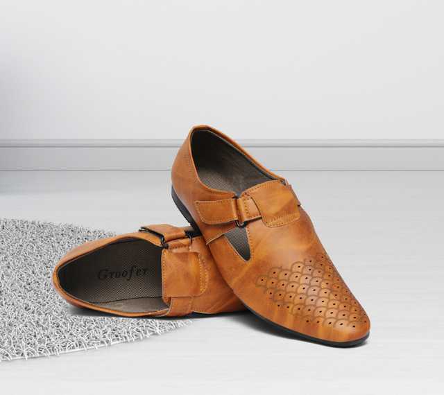 Synthetic Lazer New Look Sandals For Men's (Tan, UK 10) (kk-234)