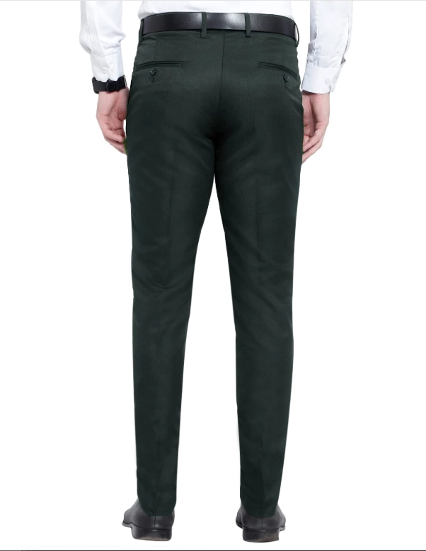 Poly Viscose Solid Trouser for Men (Bottle Green, 28)