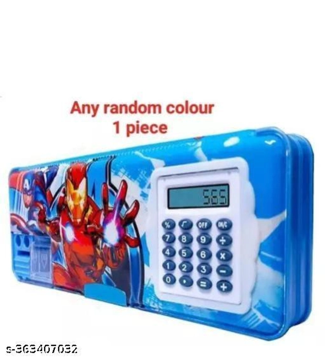 Pencil Box with Calculator for Kids (Multicolor)