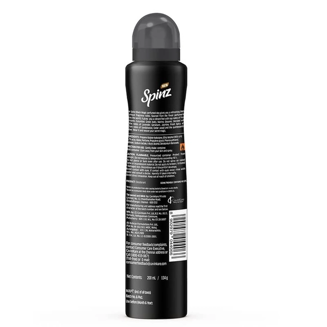 Spinz Black मैजिक परफ्यूम्ड डियो 200 ml