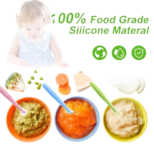 Combo of Silicone Feeding Spoon & Fruit Nibbler for Baby (Multicolor, Set of 2)