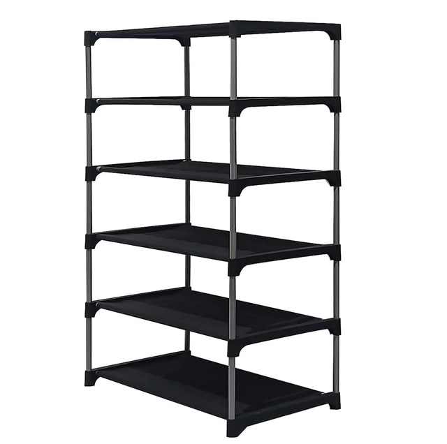 Metal 5 Layer Collapsible Shoe Rack (Grey)