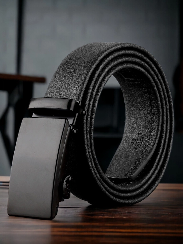 Artificial Leather Belt for Men (Black)