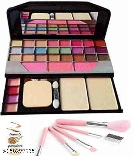 Combo of Makeup Kit with 5 Pcs Makeup Brushes (Multicolor, Set of 6)