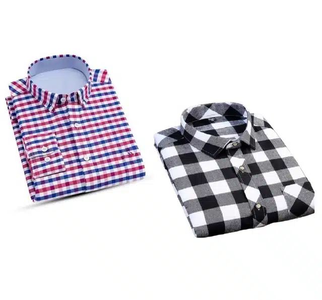 Exclusive Long Sleeves Shirt for Men (Pack of 2) (Multicolor, XXL) (JME-152)
