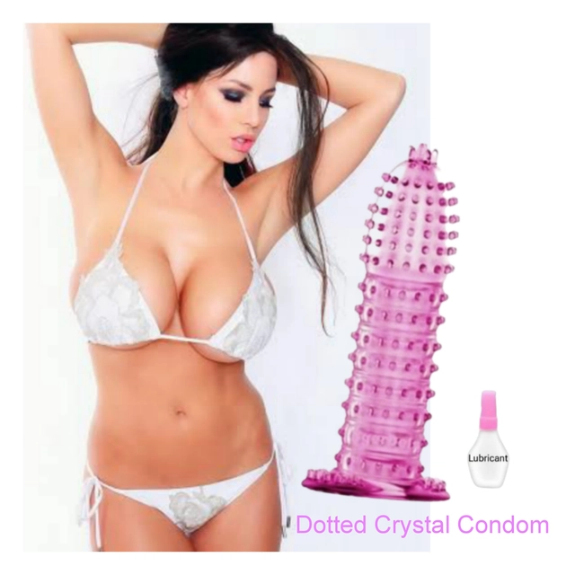 Silicone Crystal Reusable Dotted Extra Pleasure Condom (Multicolor, Pack of 2)