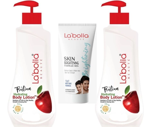 Combo of Labolia Beaute Frutina Hydrating Body Lotions (300 ml, Pack of 2) with Skin Brightening Cream (50 g) (Set of 2)