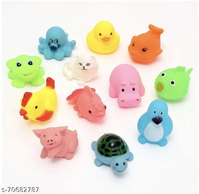 Plastic Bath Toy for Kids (Multicolor, Pack of 12)