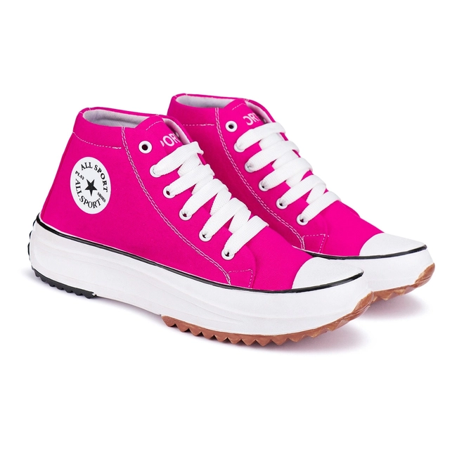 Casual Shoes for Women (Pink & White, 4)