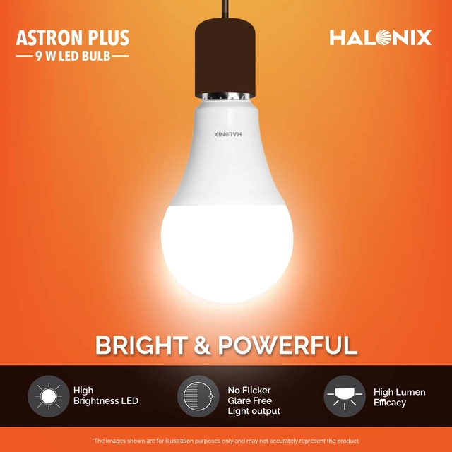 HALONIX  9 W Round B22 LED Bulb  (White, Pack of 1)