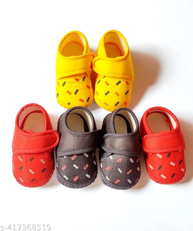 Shoes for Infants (Multicolor, 0-3 Months) (Pack of 3)