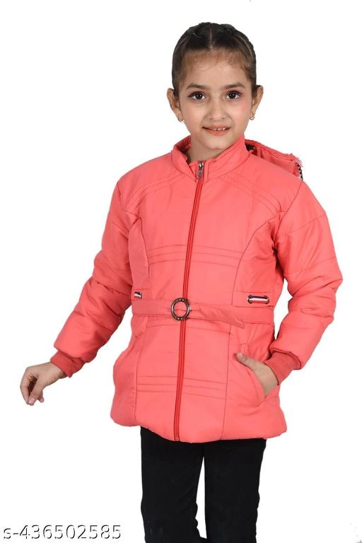 Nylon Jacket for Girls (Peach, 1-2 Years)