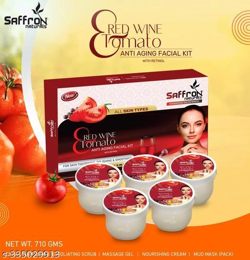 Saffron Red Wine & Tomato Facial Kit (710 g)