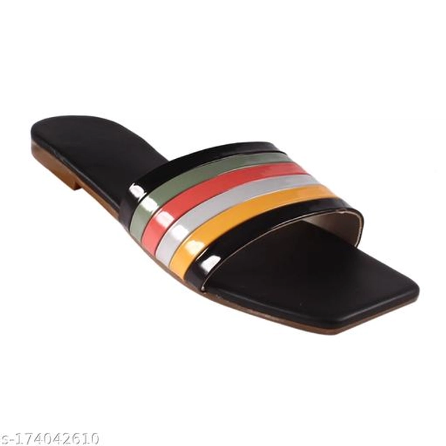 Flats for Women (Black, 8)