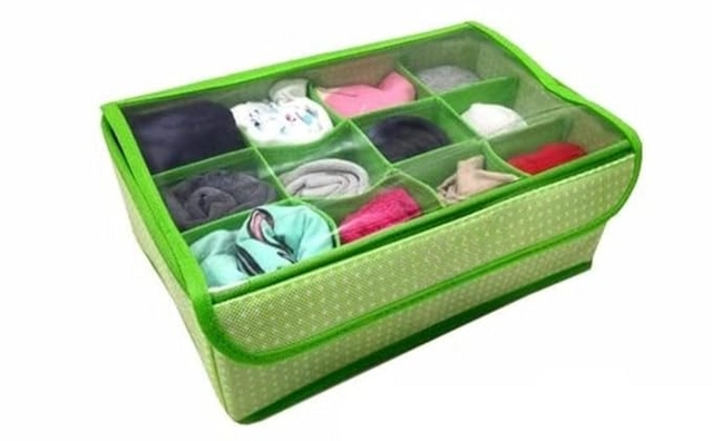 Non-woven Foldable Cloth Cover cum Organizer (Green)