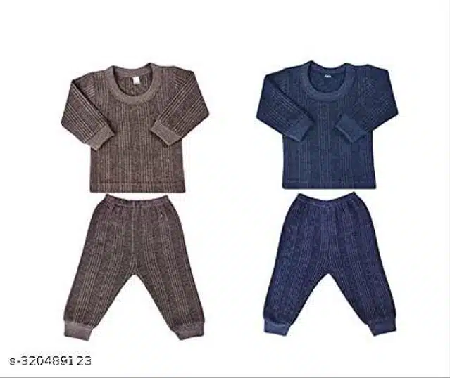 Cotton Thermal Set for Kids (Multicolor, 0-3 Months) (Set of 2)