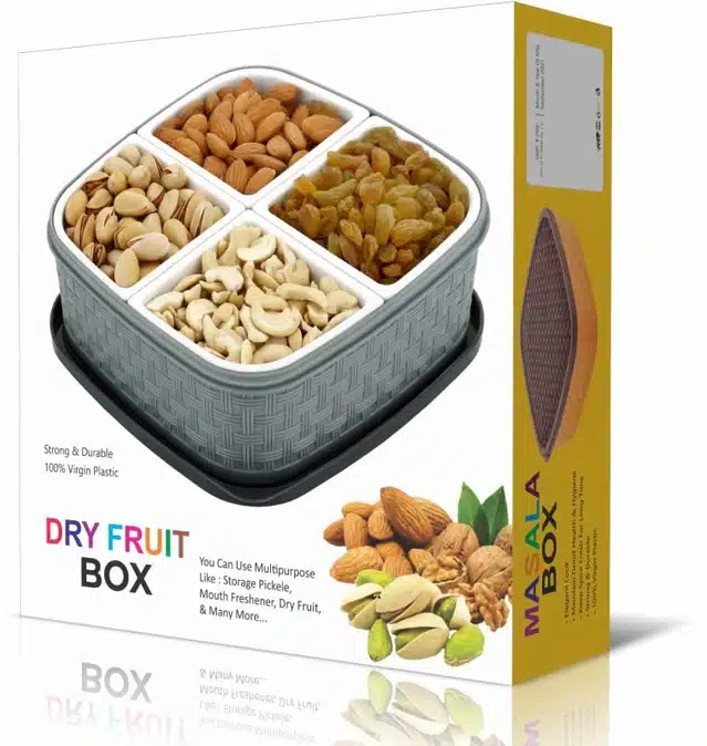 Plastic Spice & Dry Fruit Storage Box (Multicolor)