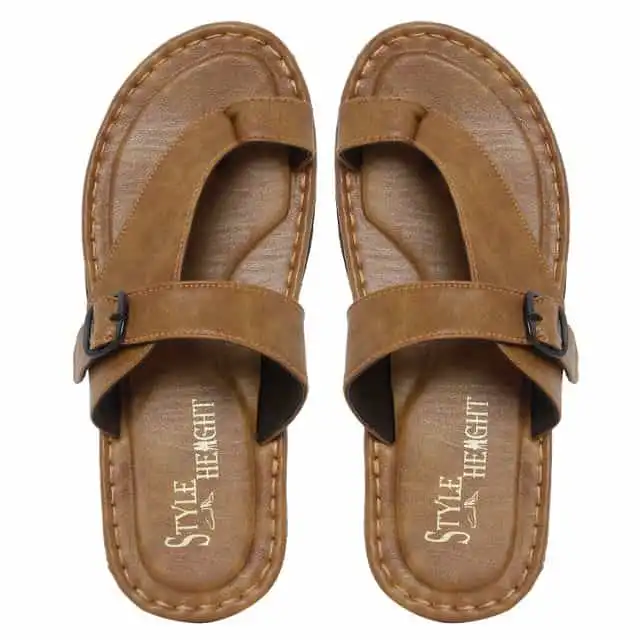 Style Height Synthetic Airmix Men's Slipper (Tan, 10) (BM315)