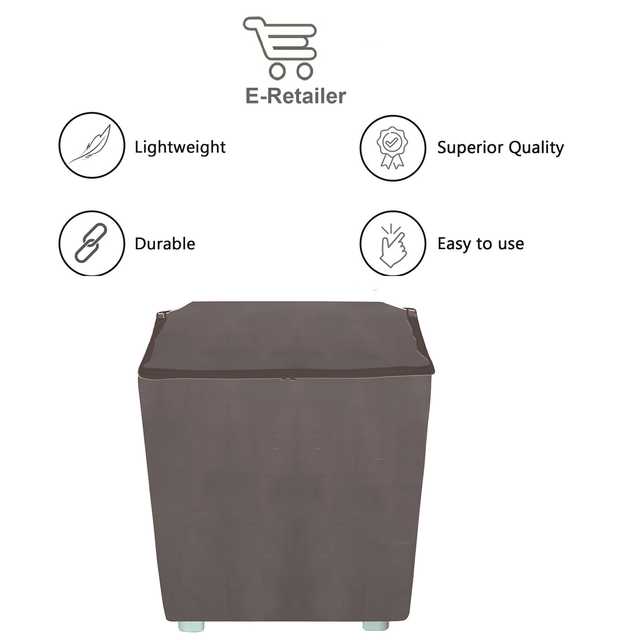 E Retailer Waterproof PVC Semi Automatic Washing Machine Cover For 5kg to 8kg (Brown, 33x22x37 Inches) (E-442)