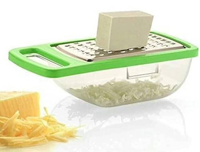 Plastic Multipurpose Grater with Container (Green, Pack of 2)