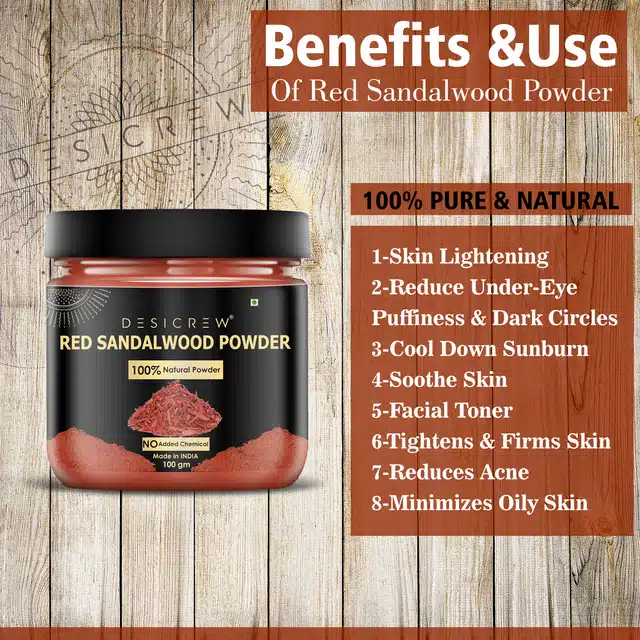 Desi Crew Natural Red Sandalwood Powder (100 g)