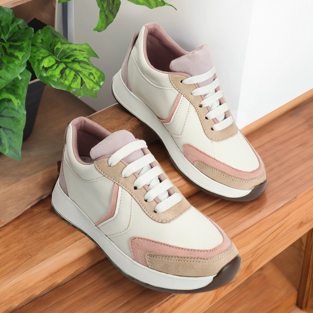 Sneakers for Women (Beige, 3)