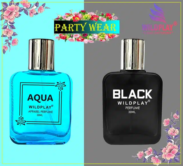 Wildplay Aqua & Black Perfume Combo for Women (Pack of 2, 30 ml)