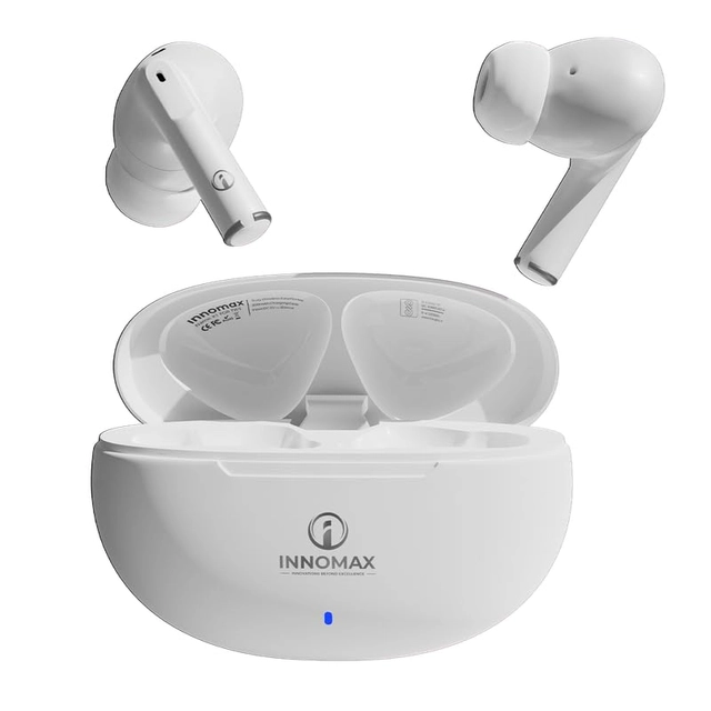 Innomax Wireless Earbuds Bluetooth with Charging Case (White)