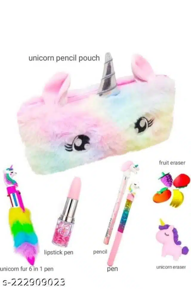 Unicorn School Stationery Set (Multicolor, Set of 7)