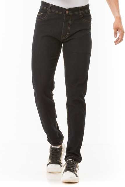 Lzard Denim Regular Jeans For Men (Black, 38) (L-52)