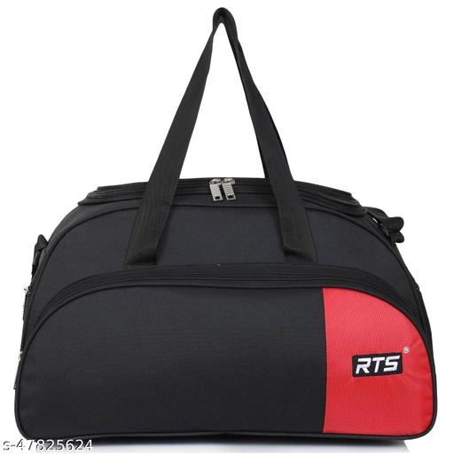 Fabric Duffel Bag (Black & Red)