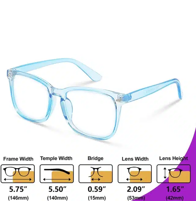 Eye Strain Reducing Computer Glass for Men & Women (Light Blue)