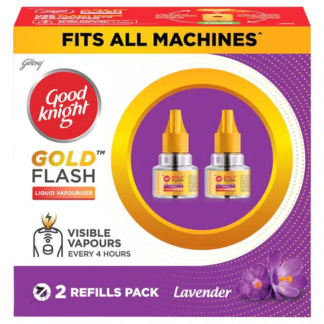 Good Knight Gold Flash Mosquito Repellent (Refill) Lavender - 2X45 ml (Pack of 2)