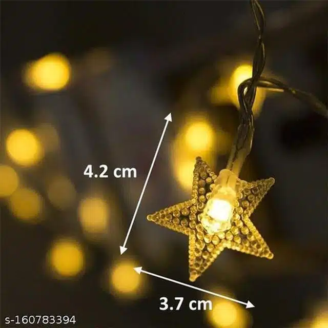 16 Led Star Shape String Light (Gold)